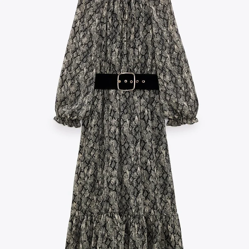 NWT ZARA ANIMAL PRINT MIDI DRESS size S - Picture 3 of 11